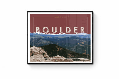 Boulder, Colorado - Lost Gulch (Coral), arte de pared, impresión de 16 x 20