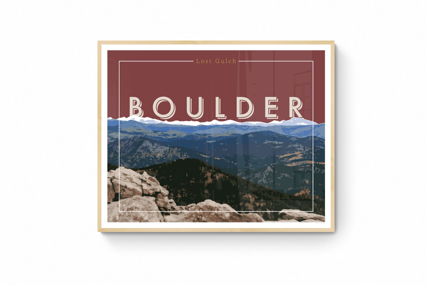 Boulder, Colorado - Lost Gulch (Brick), Framed Wall Art, 11x14