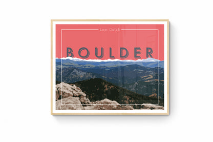 Boulder, Colorado - Lost Gulch (Coral), arte de pared, impresión de 16 x 20