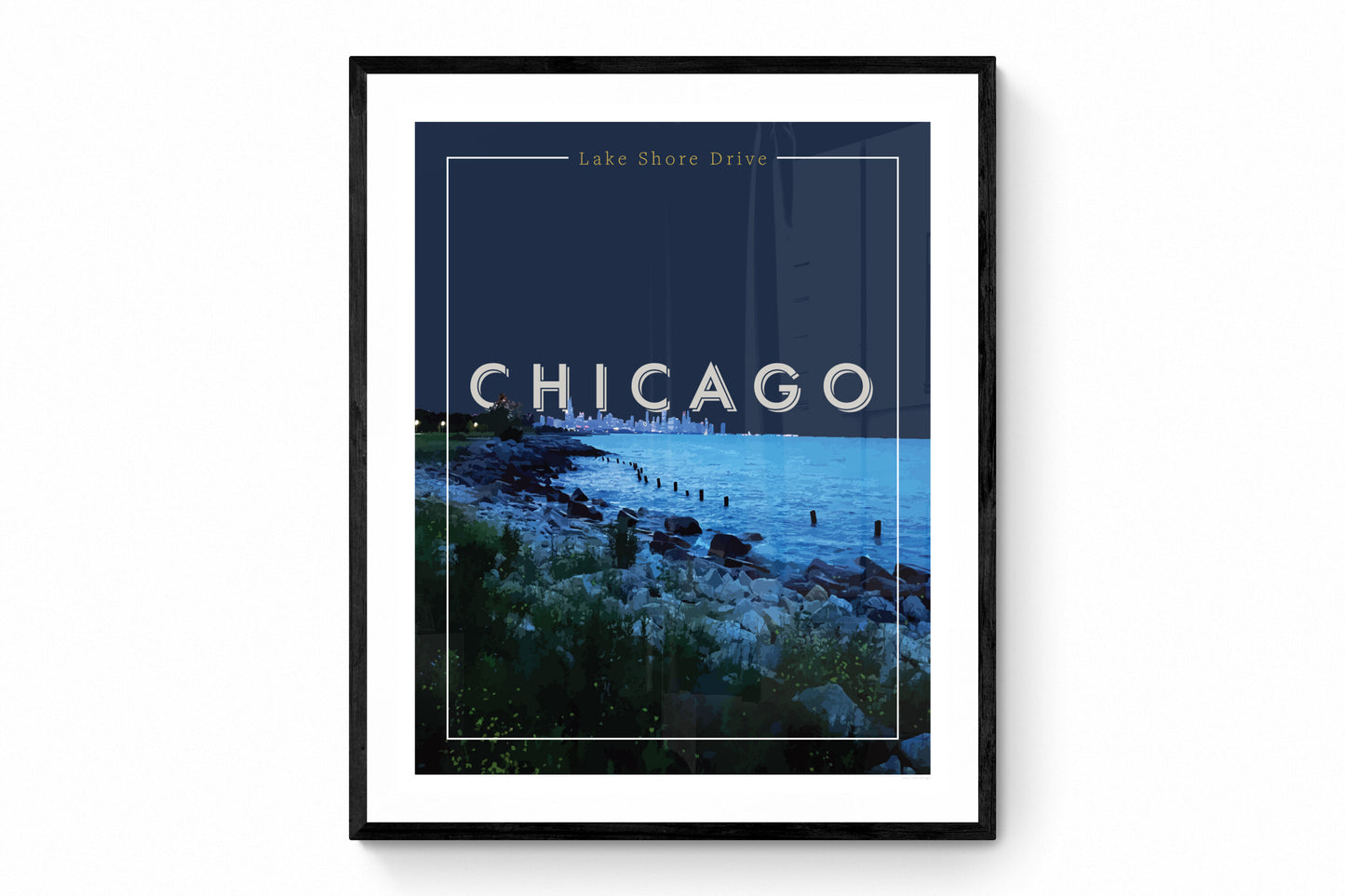 Chicago, Illinois - Lake Shore Drive, Wall Art, Print Only (No Frame)