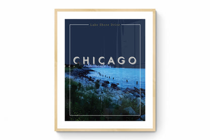 Chicago, Illinois - Lake Shore Drive, Wall Art, Print Only (No Frame)