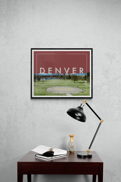 Denver, Colorado - Parque de la ciudad (piedra), arte de pared, impresión de 16 x 20