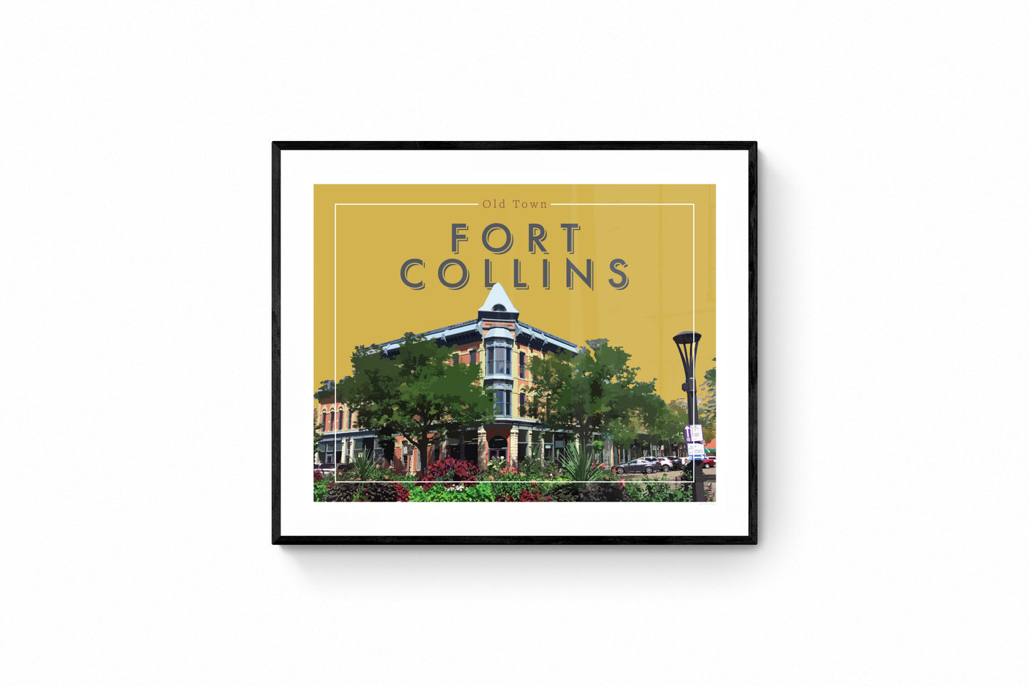 Fort Collins, CO - Old Town, Wall Art, Print Only (No Frame)