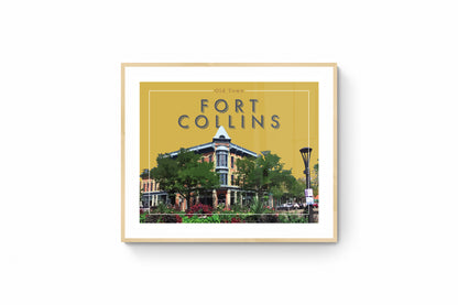 Fort Collins, CO - Old Town, Wall Art, Print Only (No Frame)