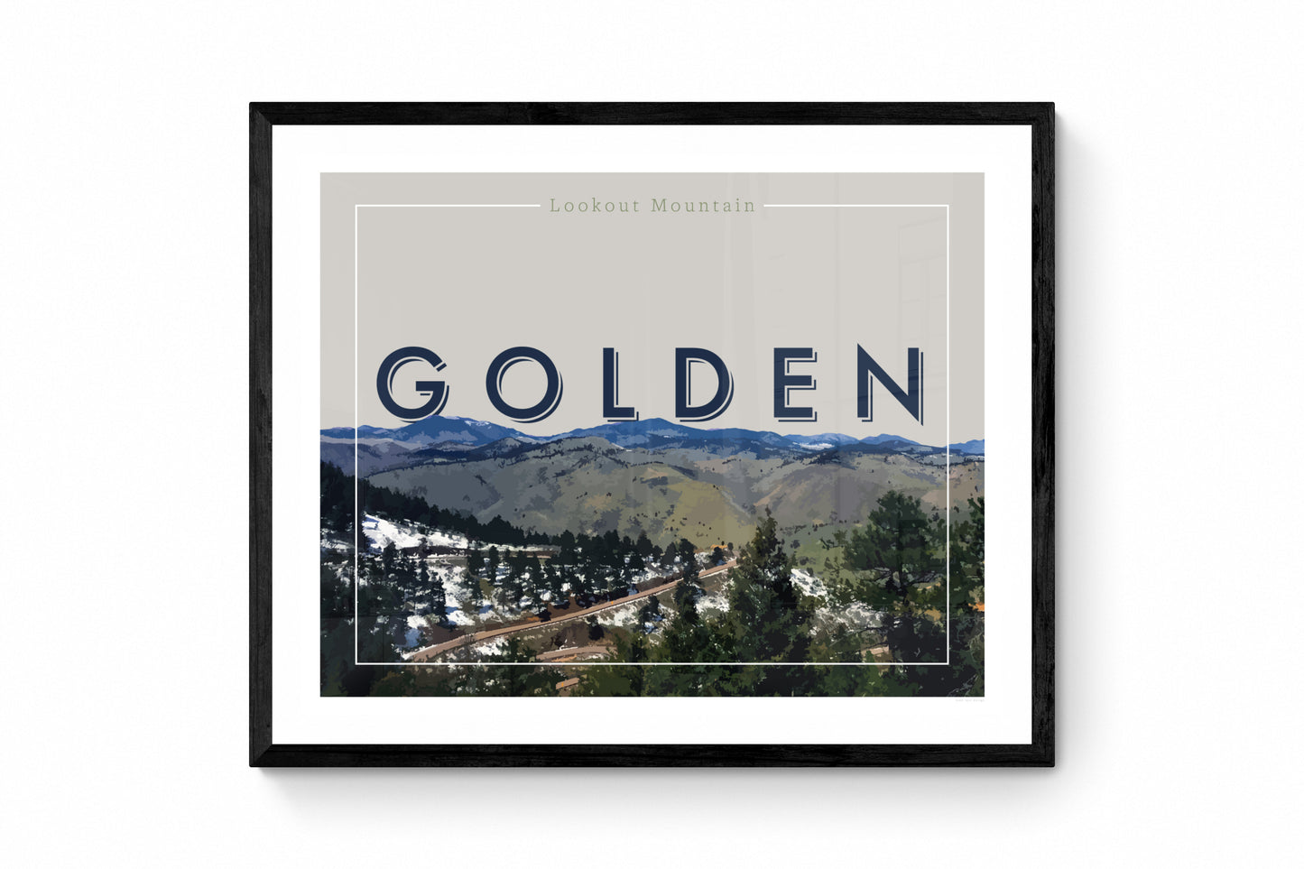 Golden, CO - Lookout Mountain, Wall Art, Print Only (No Frame)