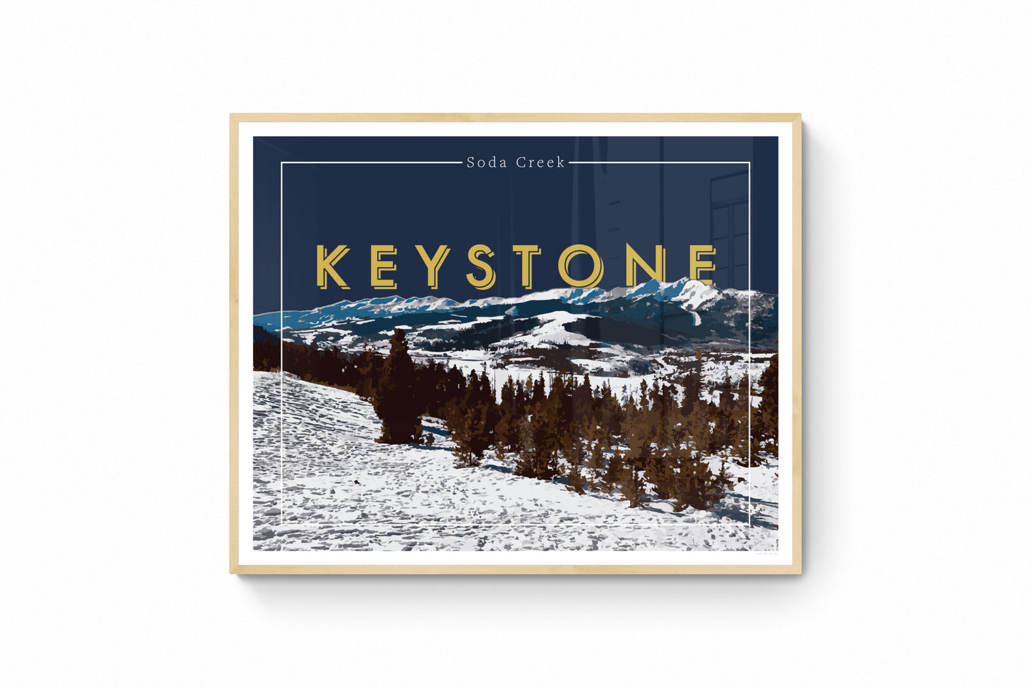 Keystone, Colorado - Soda Creek (Navy), Framed Wall Art, 11x14