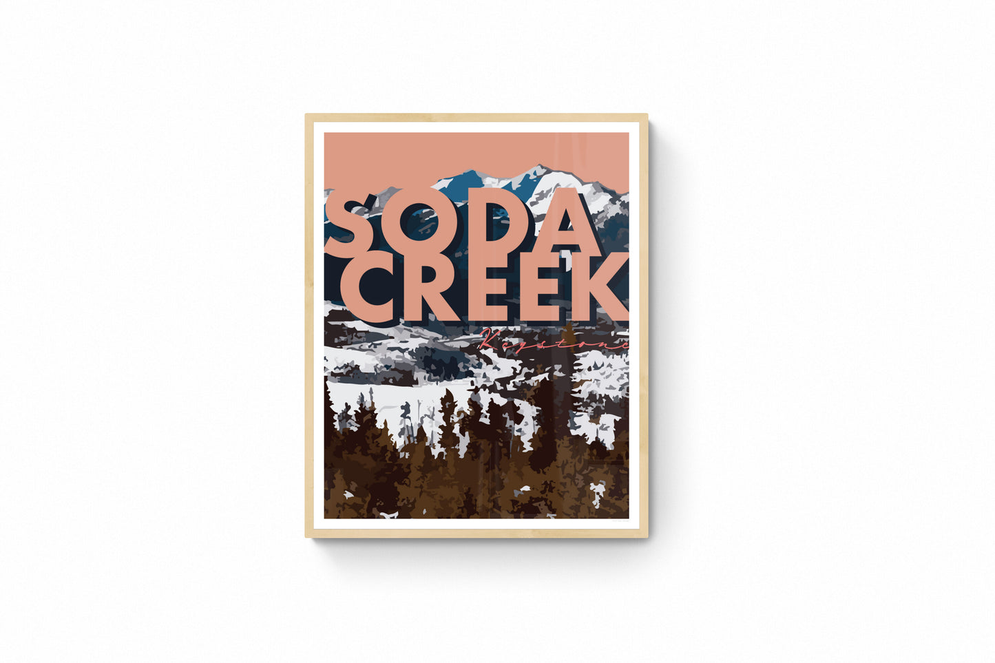 Keystone, Colorado - Soda Creek (Dusty Rose), Framed Wall Art w/ Large Text, 14x11
