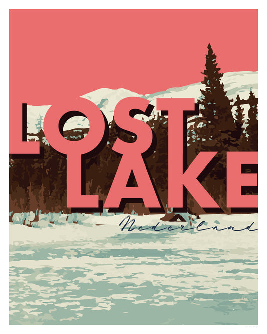 Nederland, Colorado - Lost Lake, Wall Art w/ Large Text, Print Only (No Frame)