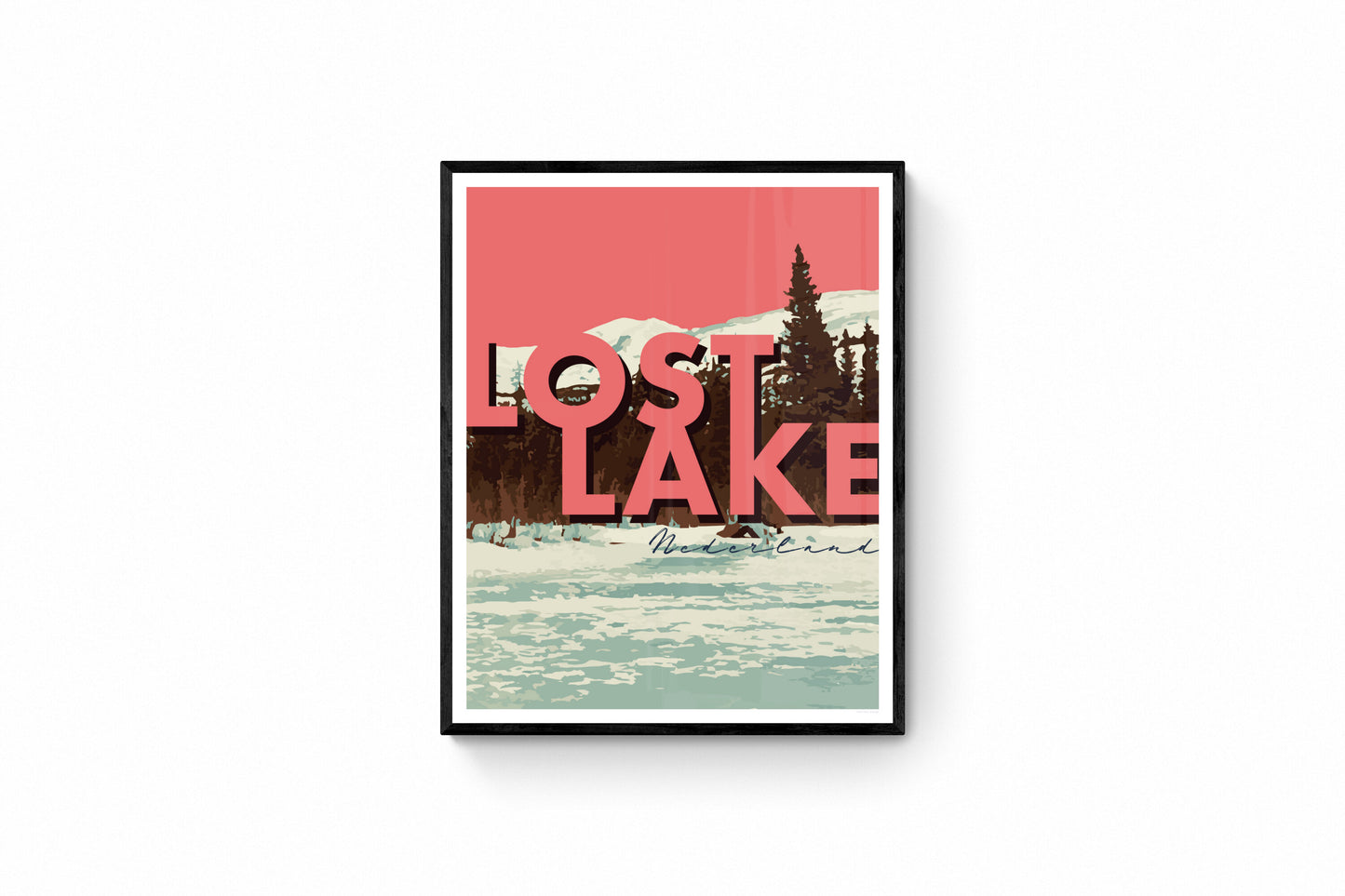 Nederland, Colorado - Lost Lake, Wall Art w/ Large Text, Print Only (No Frame)