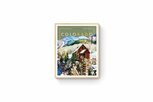 coloRADo - Crystal Mill (Olive Green), Framed Wall Art, 20x16