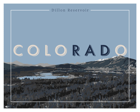 coloRADo - Dillon Reservoir (Dusty Blue), arte de pared, impresión de 16x20