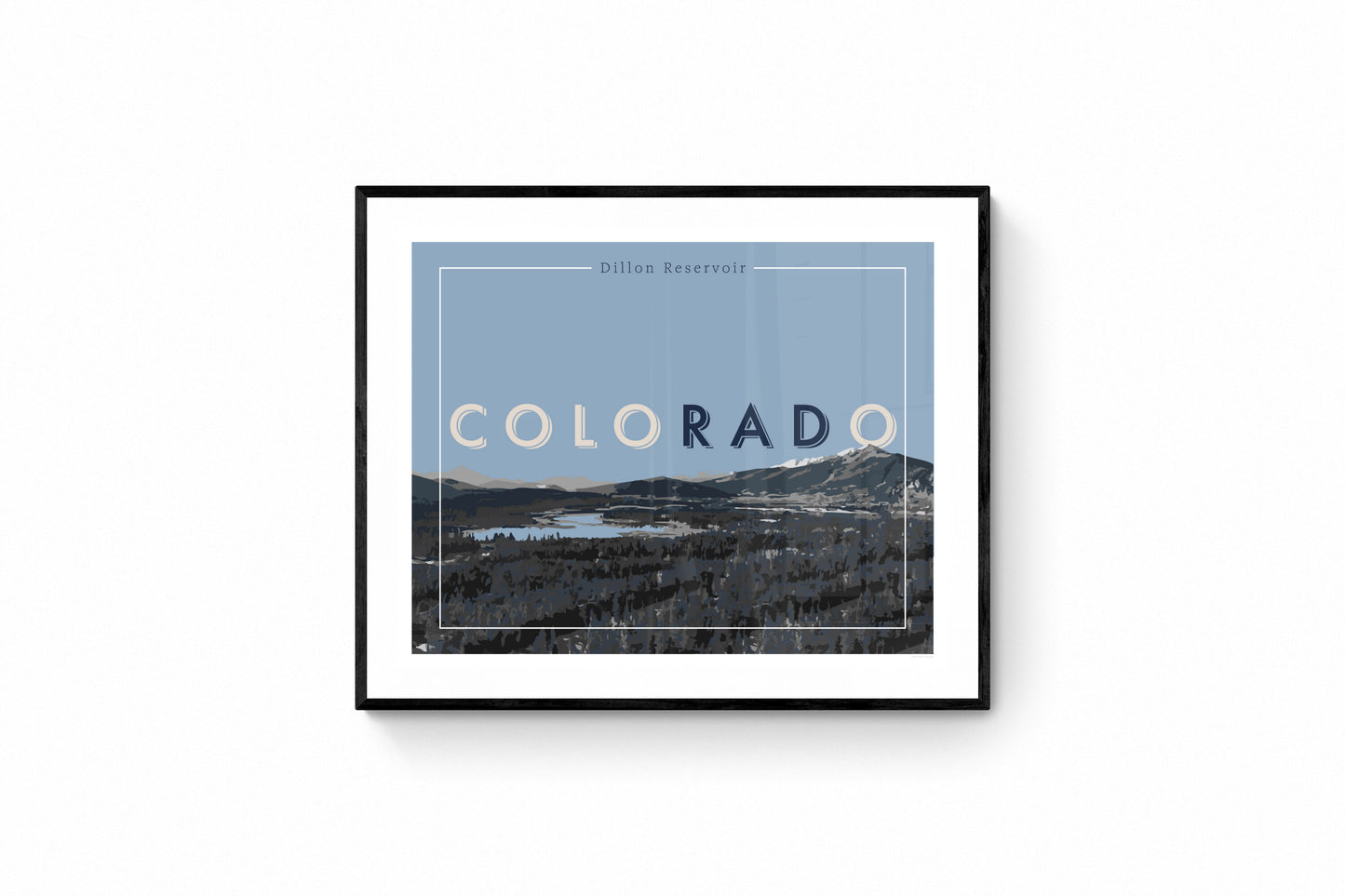 coloRADo - Dillon Reservoir (Dusty Blue), Framed Wall Art, 16x20