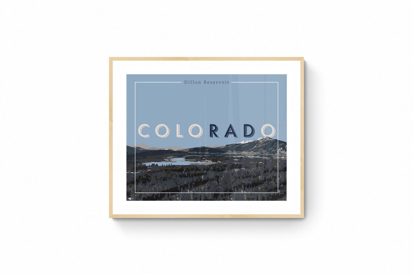 coloRADo - Dillon Reservoir (Dusty Blue), Framed Wall Art, 11x14
